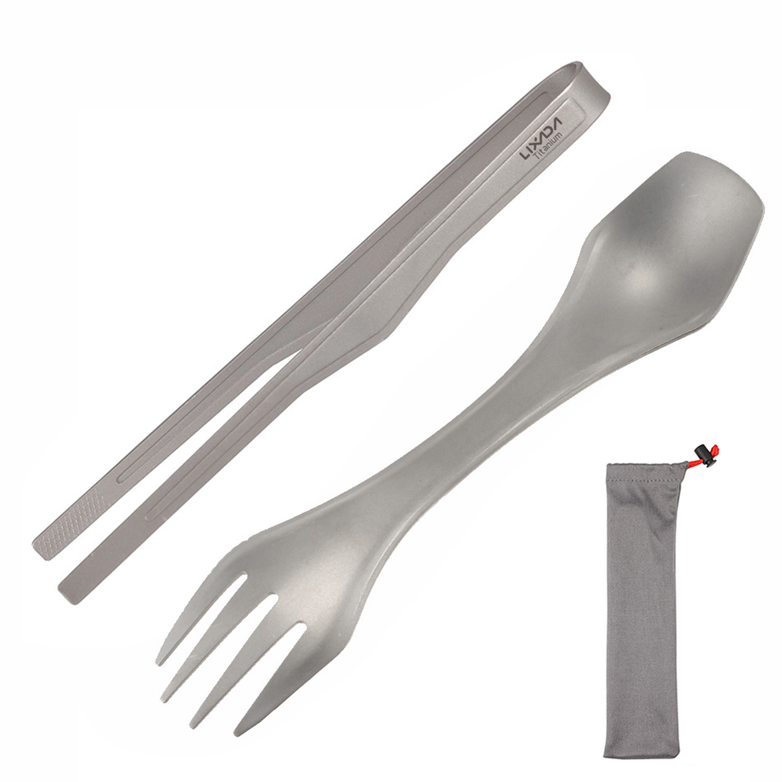Outdoor Camping Games - Lixada Ti Tongs Clip with Spork