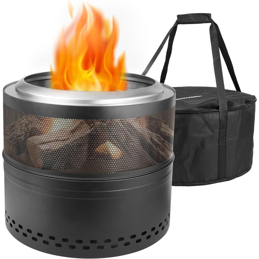Outdoor Camping Wood Burning Stove - Outdoor Smokeless Fire Pit, 20'' Portable