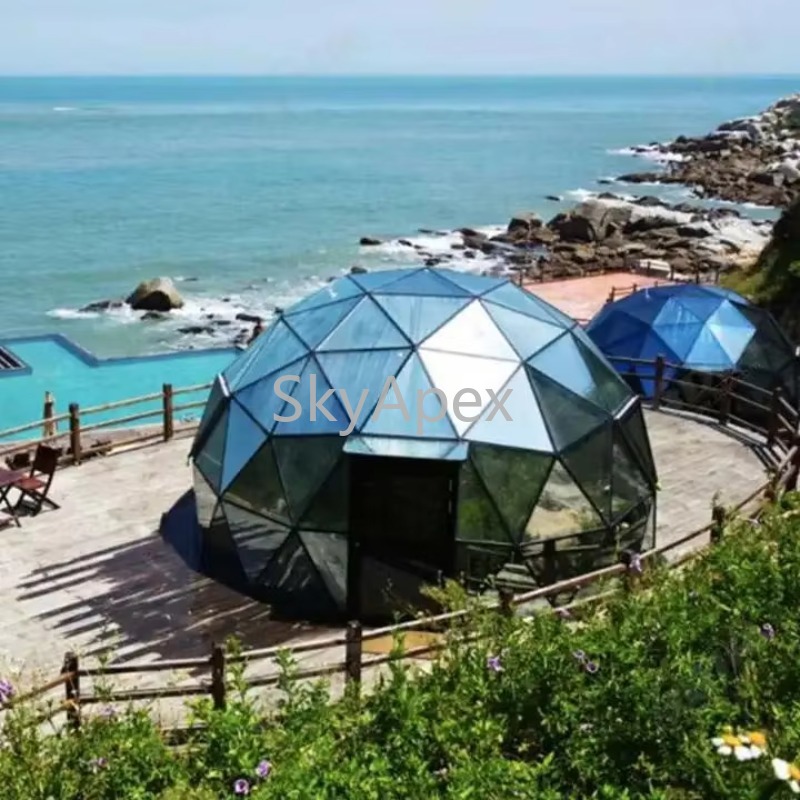 Outdoor Camping And Glamping - Luxury Soundproof Geodesic Glass Igloo Dome