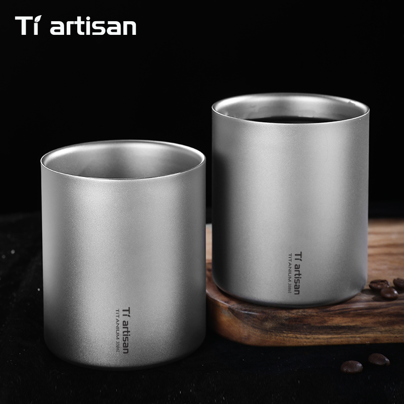 Outdoor Camping Games - Tiartisan 380ml Titanium Handless Coffee Mug