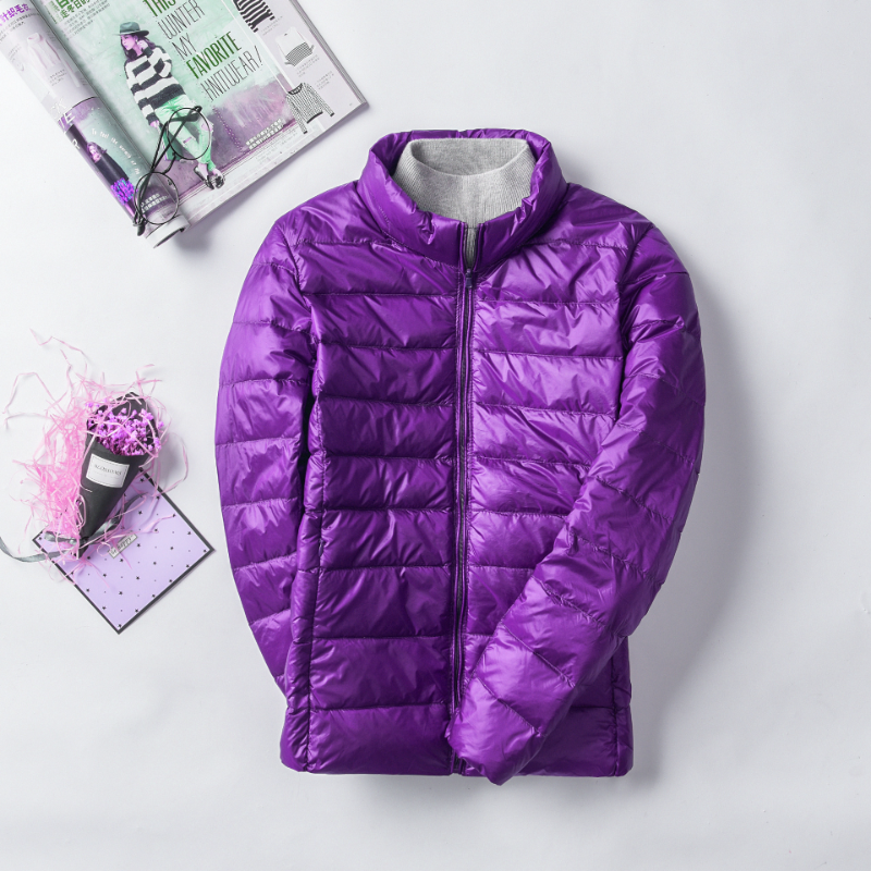 Outdoor Camping Jacket - Purple Women Packable Down Jacket Female