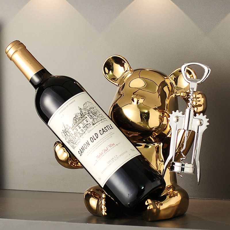 Bear Canister - Creative Bear Wine Rack With Bottle