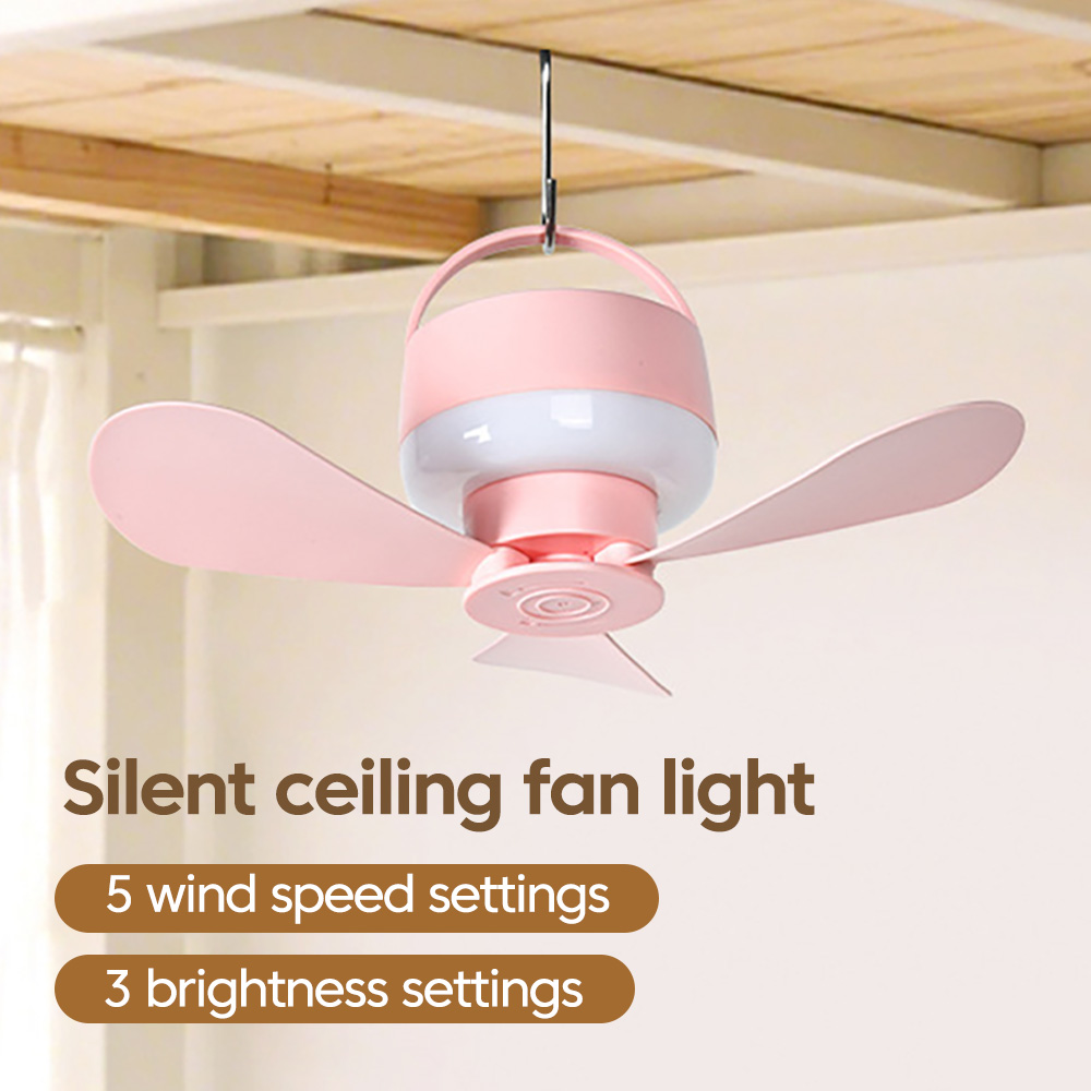 Outdoor Camping Misting Fan - Remote Controlled LED Multi-functional Small Ceiling