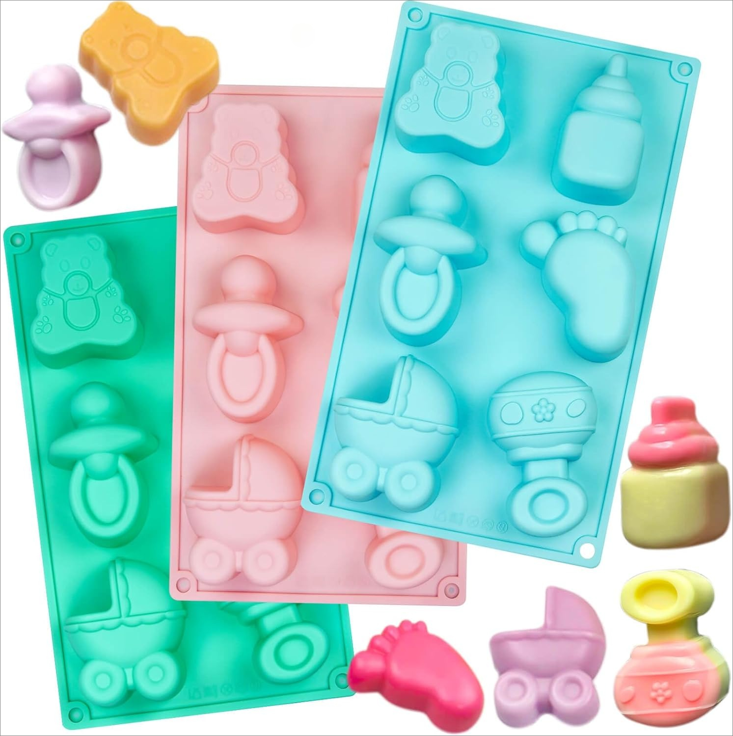 Bear Canister - 35 Cavity Baby Shower Silicone Molds