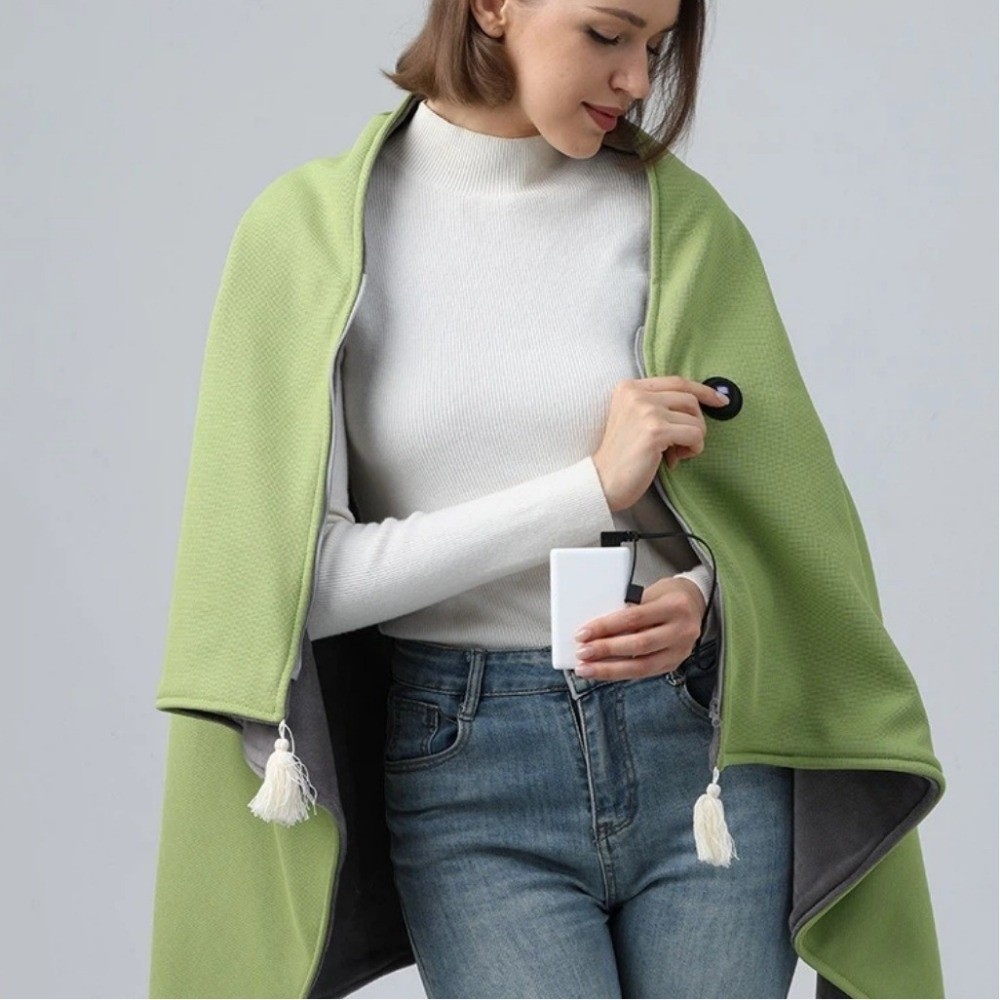 Outdoor Camping Heated Blanket - Portable Winter Shawl Blanket Comfortabe USB