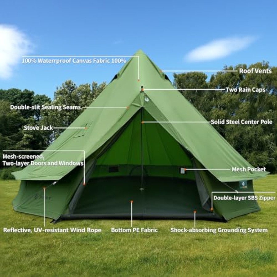 Canvas Bell Yurt Tent with Sto - огляд і ціна Outdoor Camping And Glamping