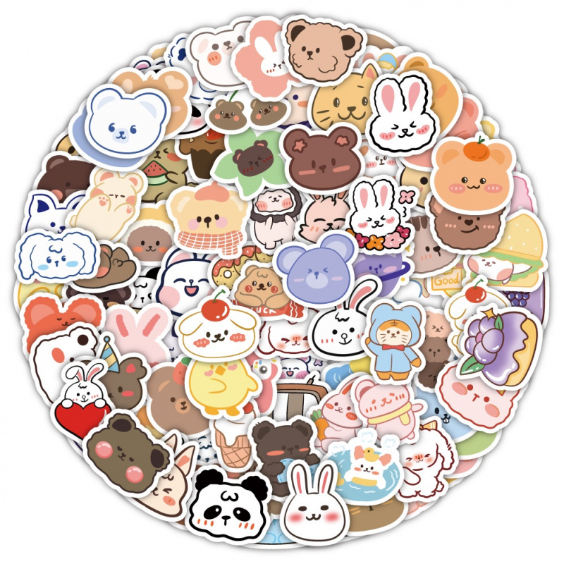 100pcs Cute  Bear Stickers Vin - огляд і ціна Bear Canister