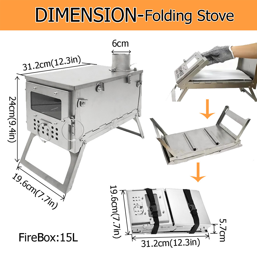 DANCHEL OUTDOOR T2 Wood Burnin - огляд і ціна Outdoor Camping Wood Burning Stove