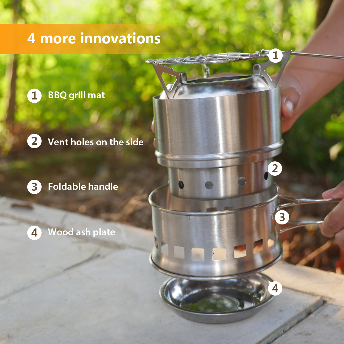 Upgrade Camping Stove & Backpa - огляд і ціна Outdoor Camping Wood Burning Stove
