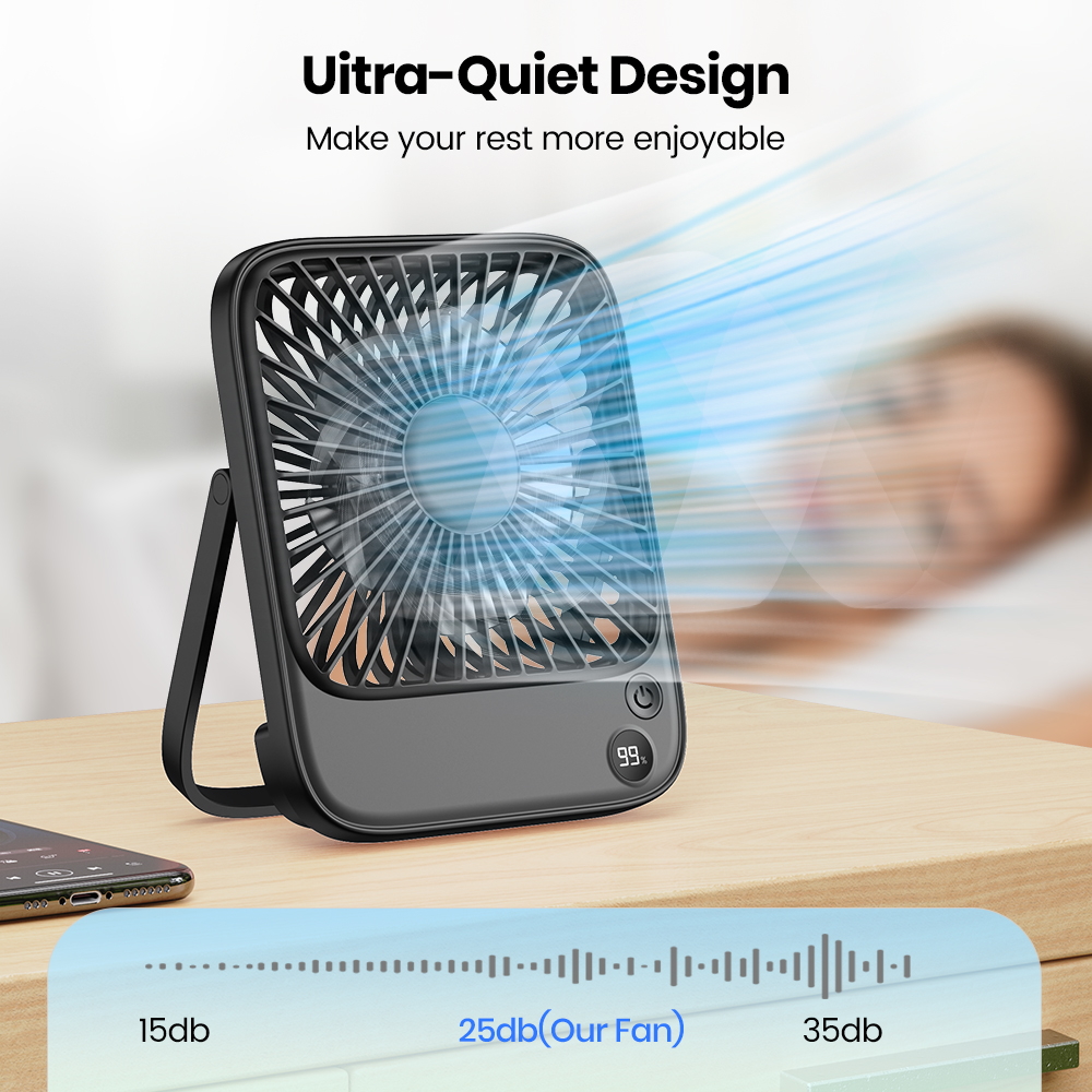 TOPK Ultra Thin Mini Portable  - огляд і ціна Outdoor Camping Misting Fan