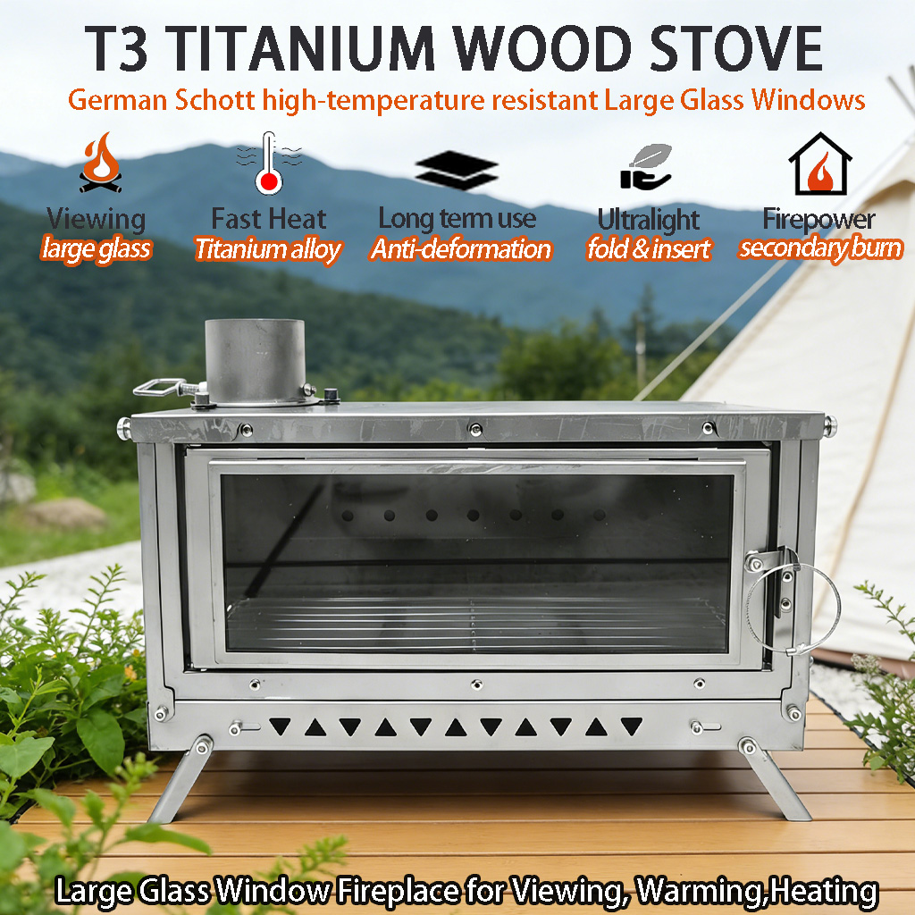 DANCHEL OUTDOOR T3 Titanium Al - огляд і ціна Outdoor Camping Wood Burning Stove