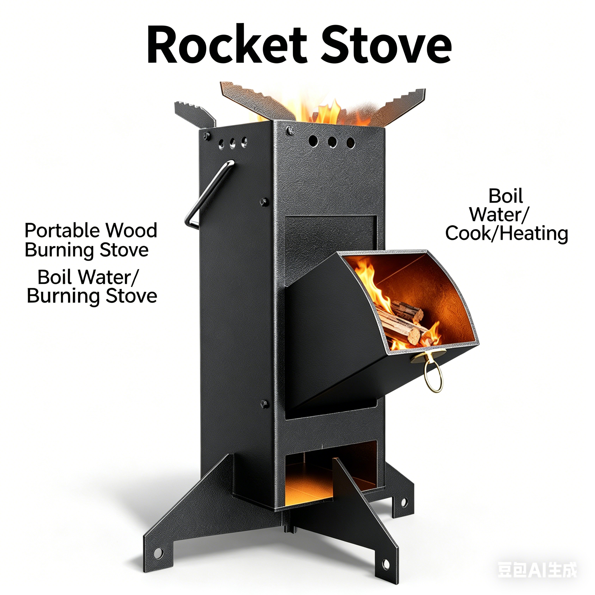 Portable rocket stove, thick m - огляд і ціна Outdoor Camping Wood Burning Stove