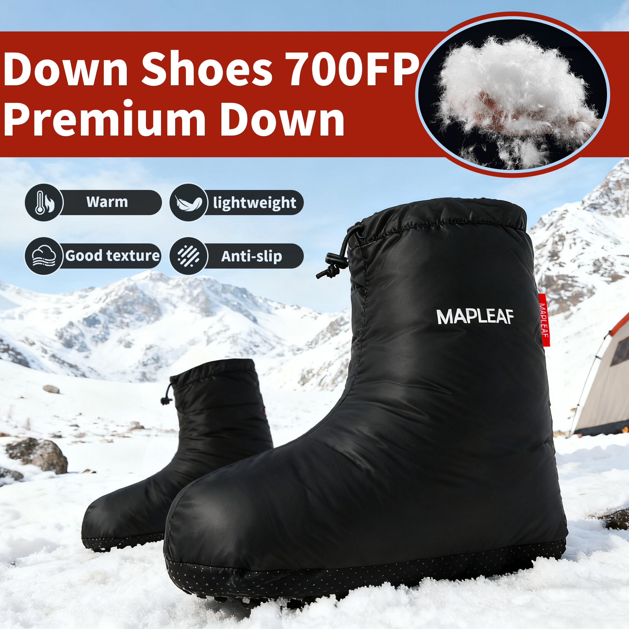 MAPLEAF Down Booties Winter Wa - огляд і ціна Outdoor Camping Slippers