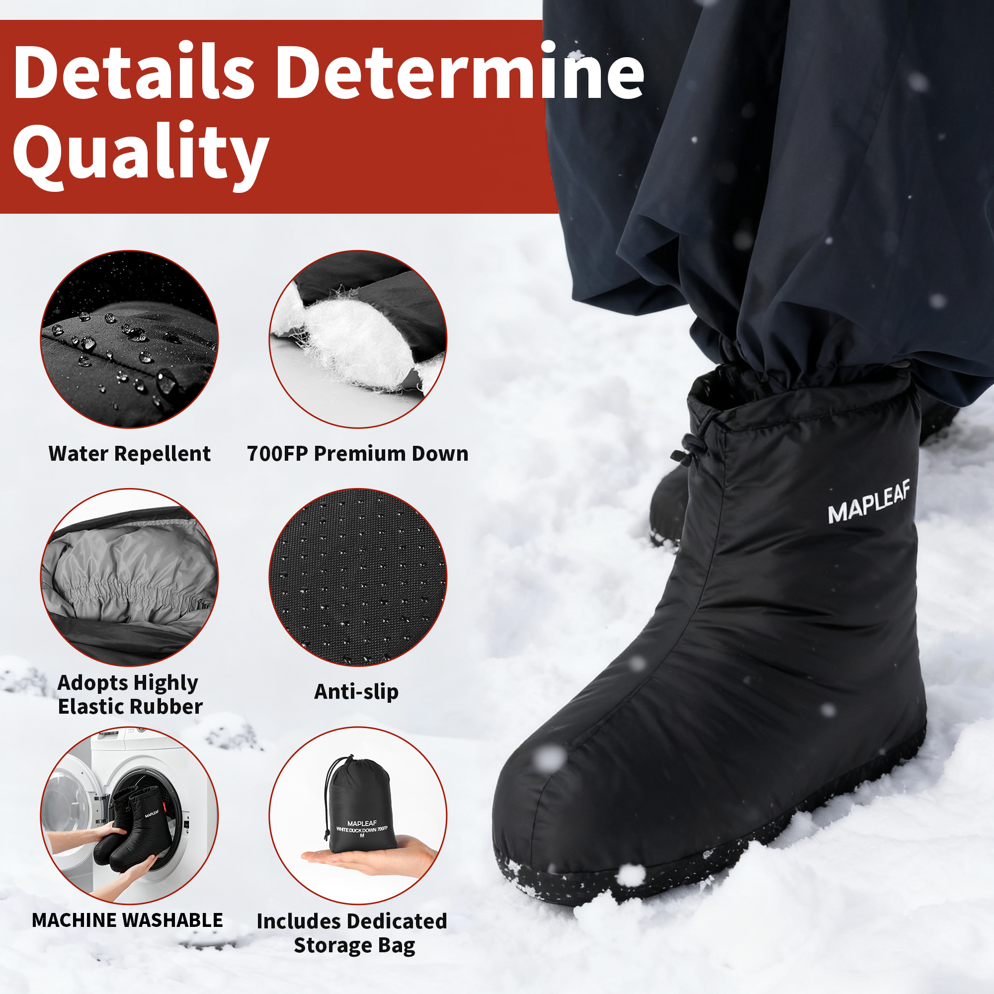 MAPLEAF Down Booties Winter Wa - огляд і ціна Outdoor Camping Slippers