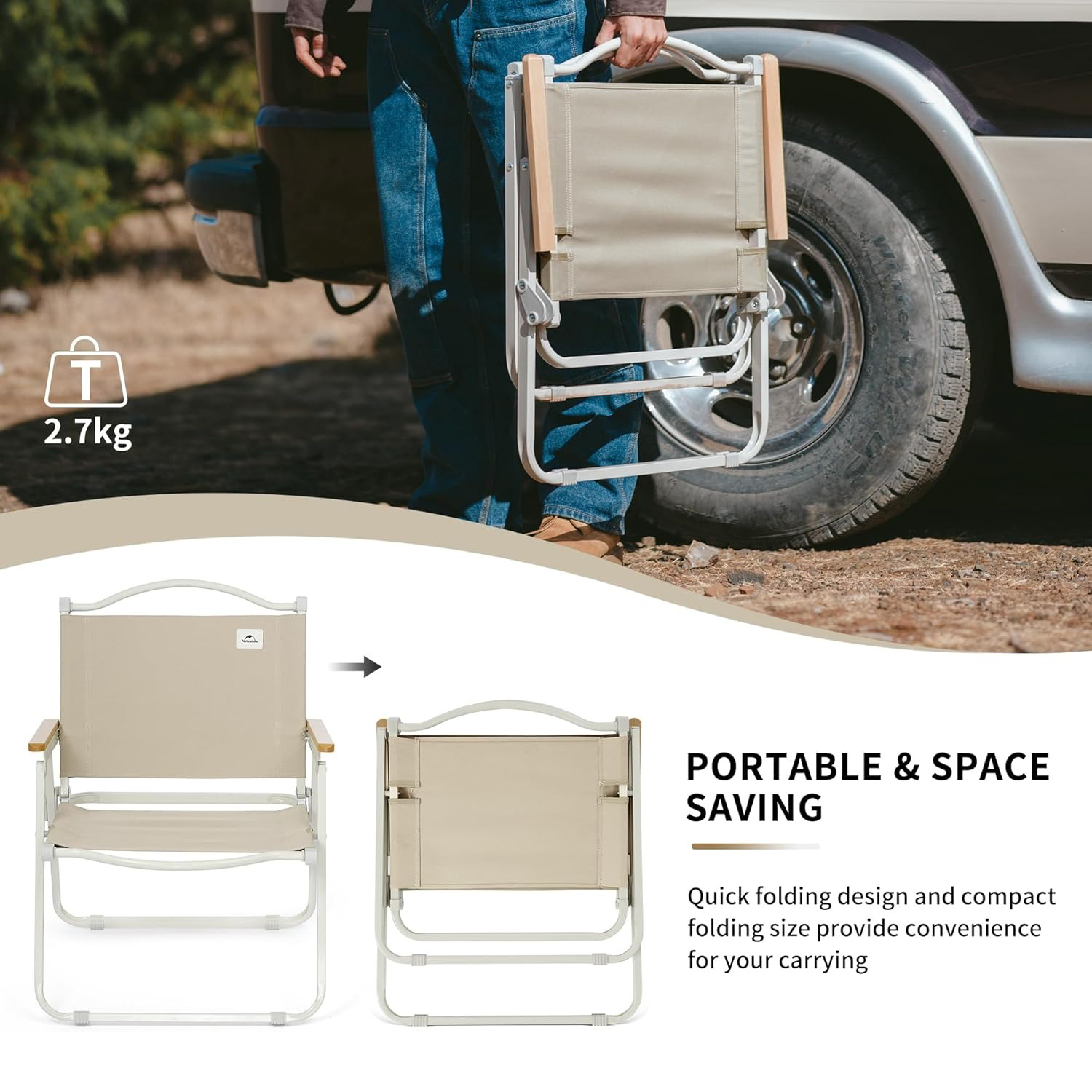 Naturehike Portable Camping Ch - огляд і ціна Outdoor Camping Folding Chairs
