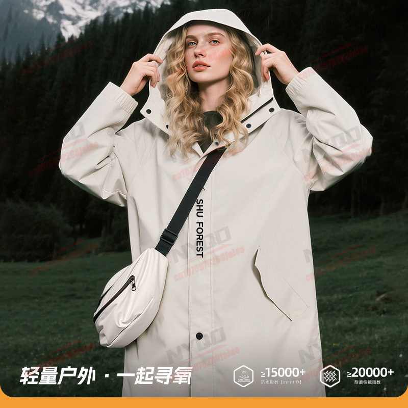 Women Long Raincoat Windproof  - огляд і ціна Outdoor Camping Jacket