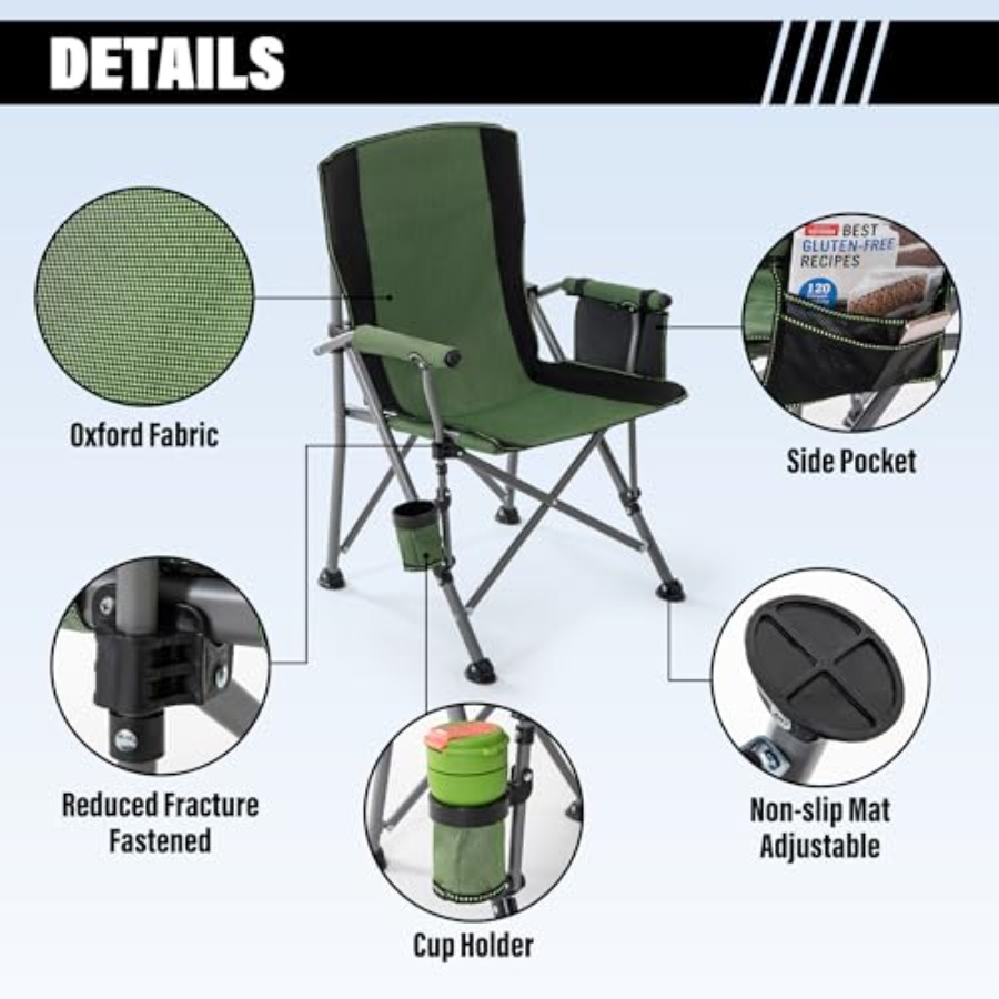 Camping Chair for Adults, Heav - огляд і ціна Outdoor Camping Folding Chairs