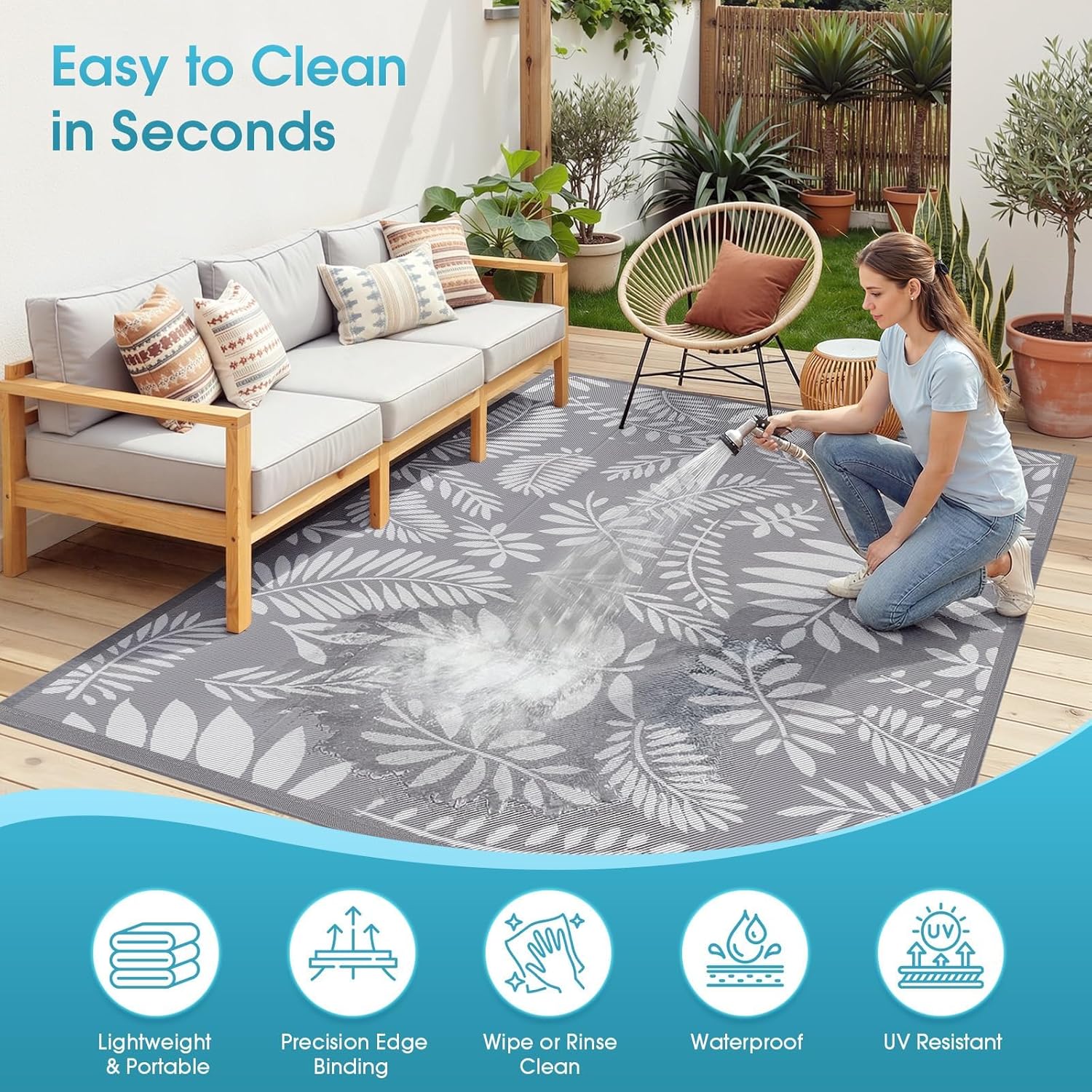 5x8 ft Outdoor Waterproof Reve - огляд і ціна Outdoor Camping Rug