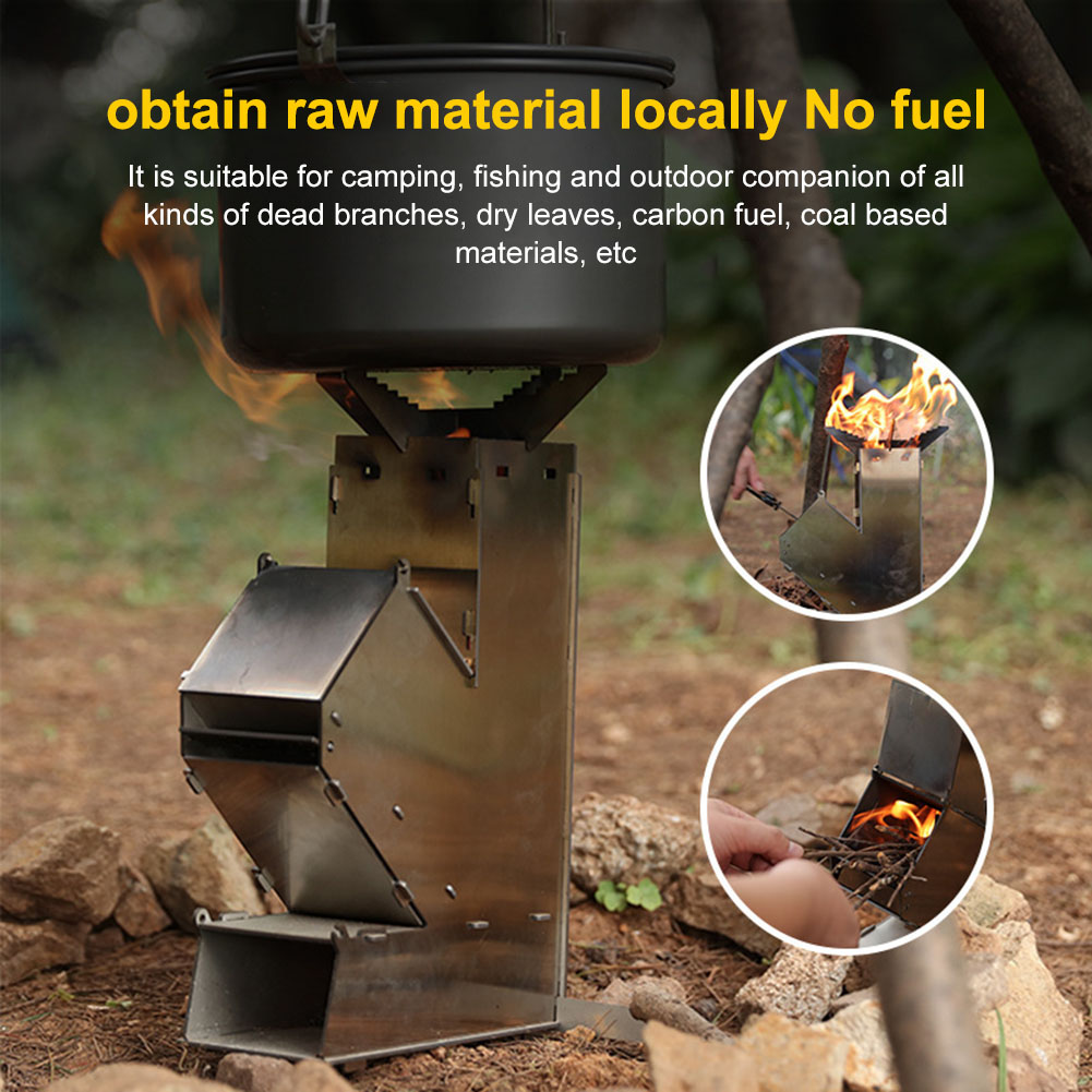 BBQ Rocket Stove Stainless Ste - огляд і ціна Outdoor Camping Wood Burning Stove