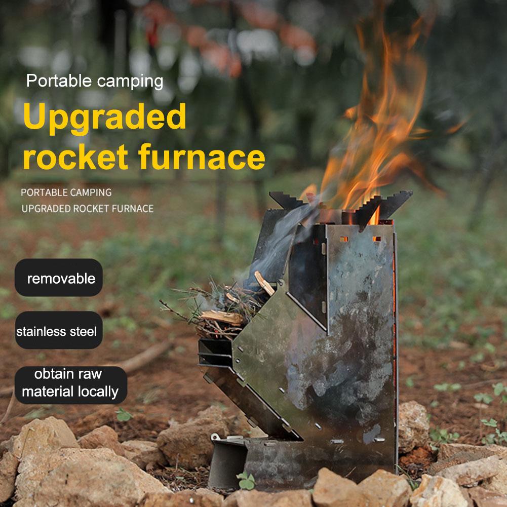 BBQ Rocket Stove Stainless Ste - огляд і ціна Outdoor Camping Wood Burning Stove