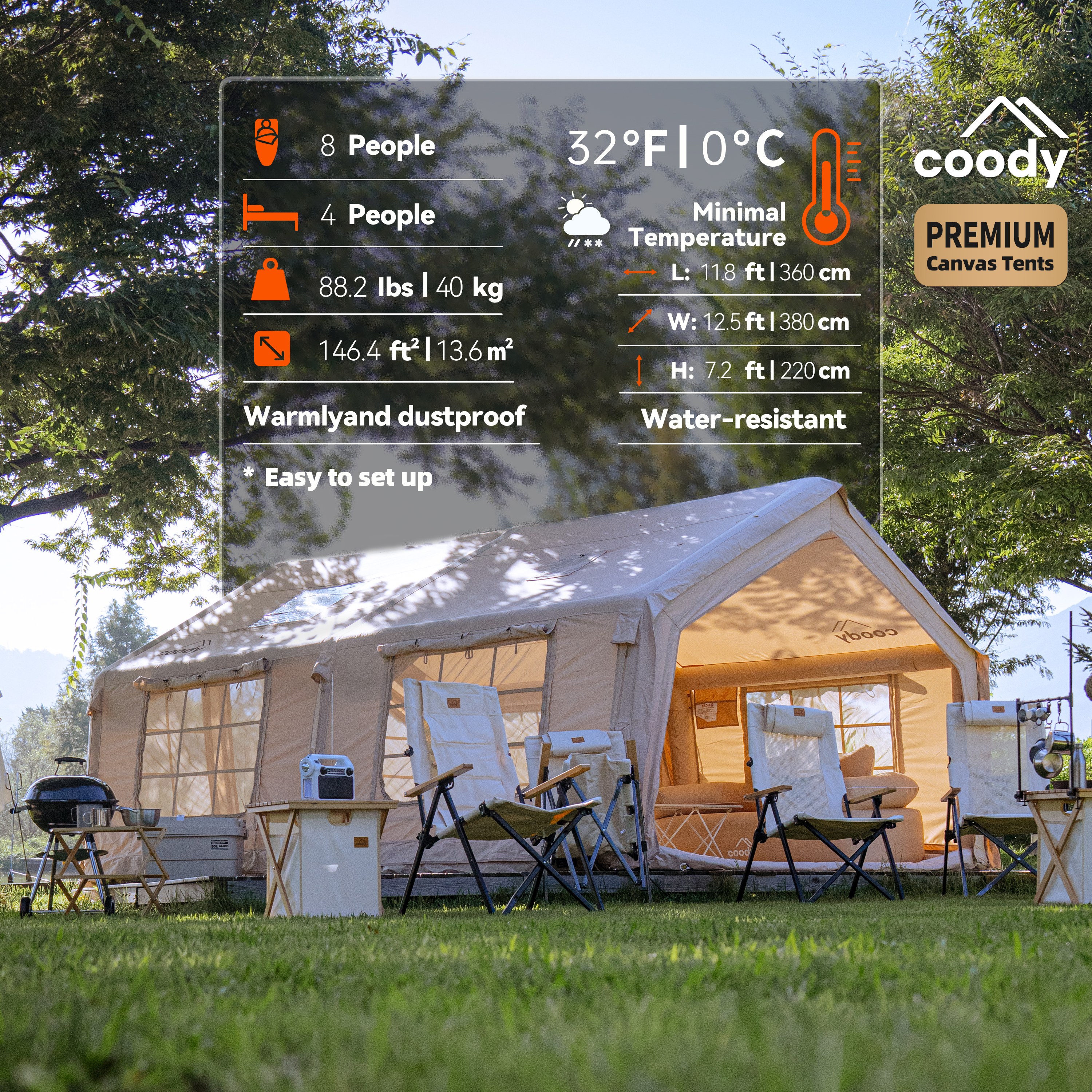 Coody 13.6 Air Tent-Beige Infl - огляд і ціна Outdoor Camping And Glamping