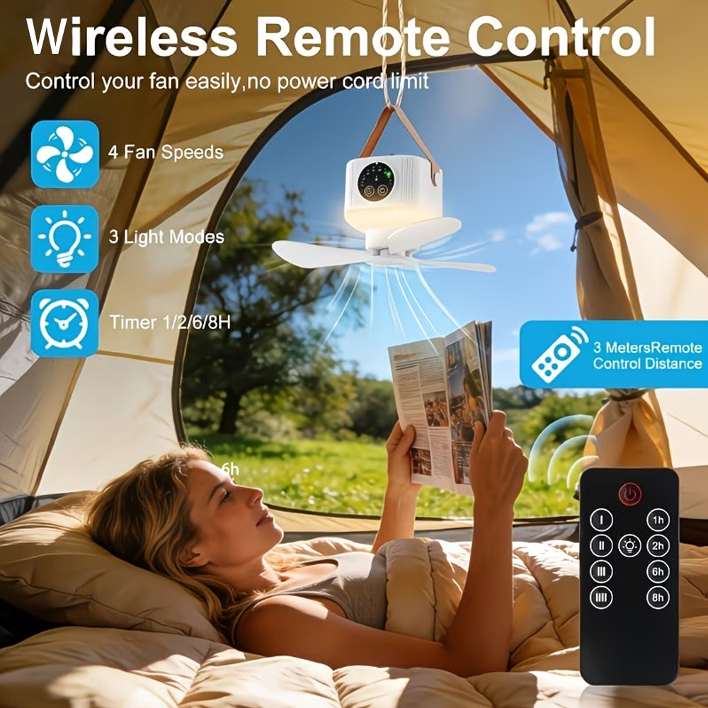 Portable Ceiling Fan with Ligh - огляд і ціна Outdoor Camping Misting Fan