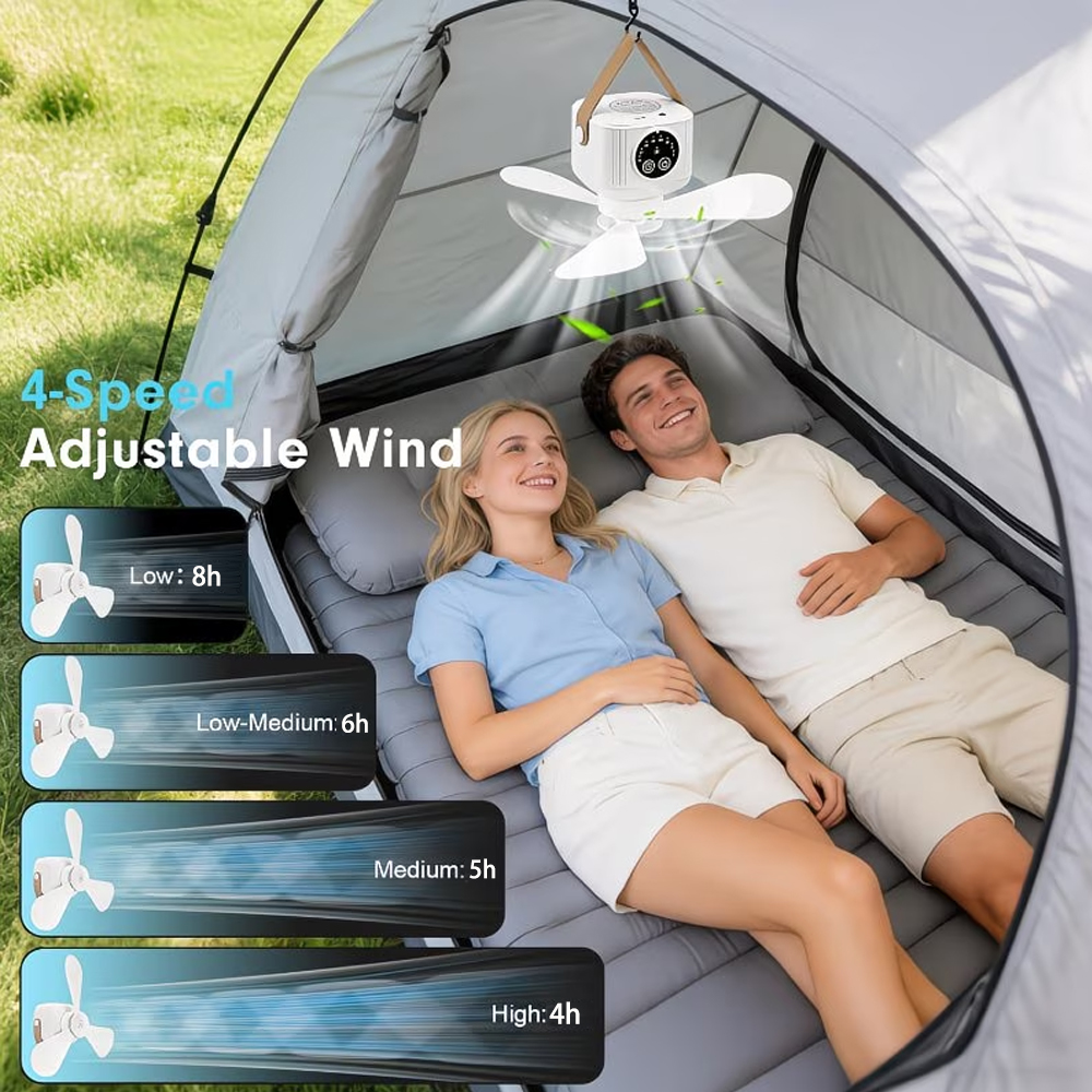 Portable Ceiling Fan with Ligh - огляд і ціна Outdoor Camping Misting Fan