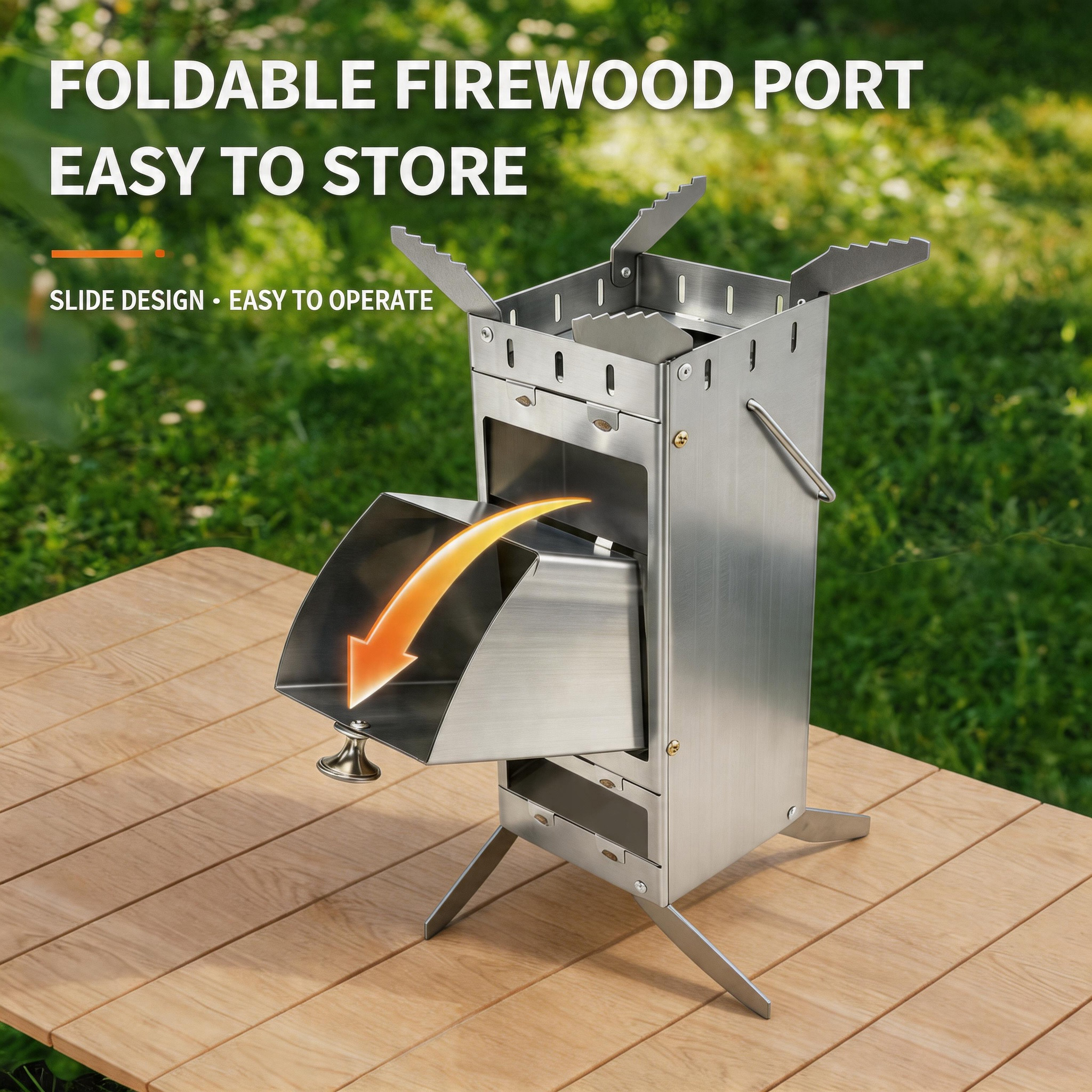 Portable Foldable Rocket Stove - огляд і ціна Outdoor Camping Wood Burning Stove