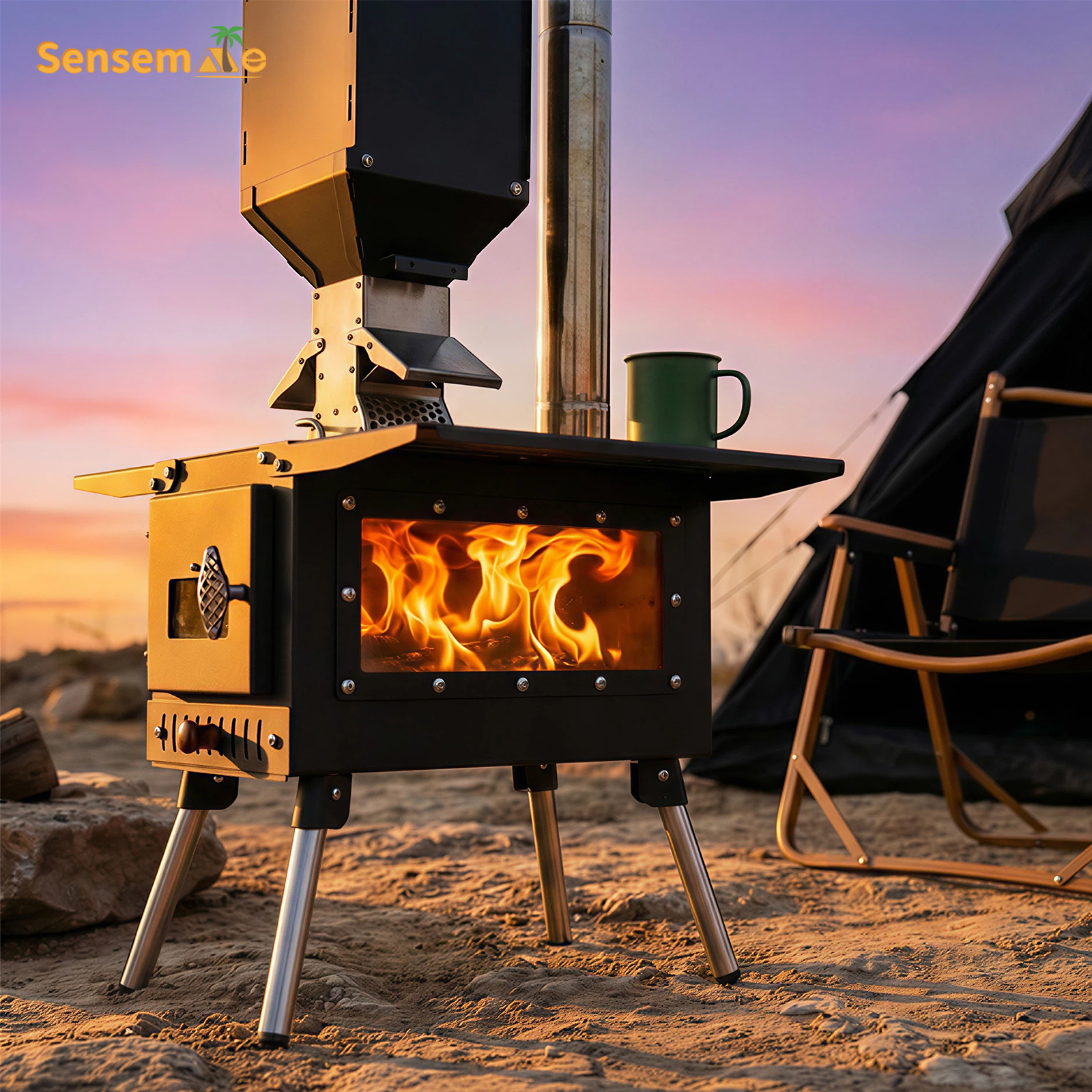 Pellet Stove Camping Stainless - огляд і ціна Outdoor Camping Wood Burning Stove