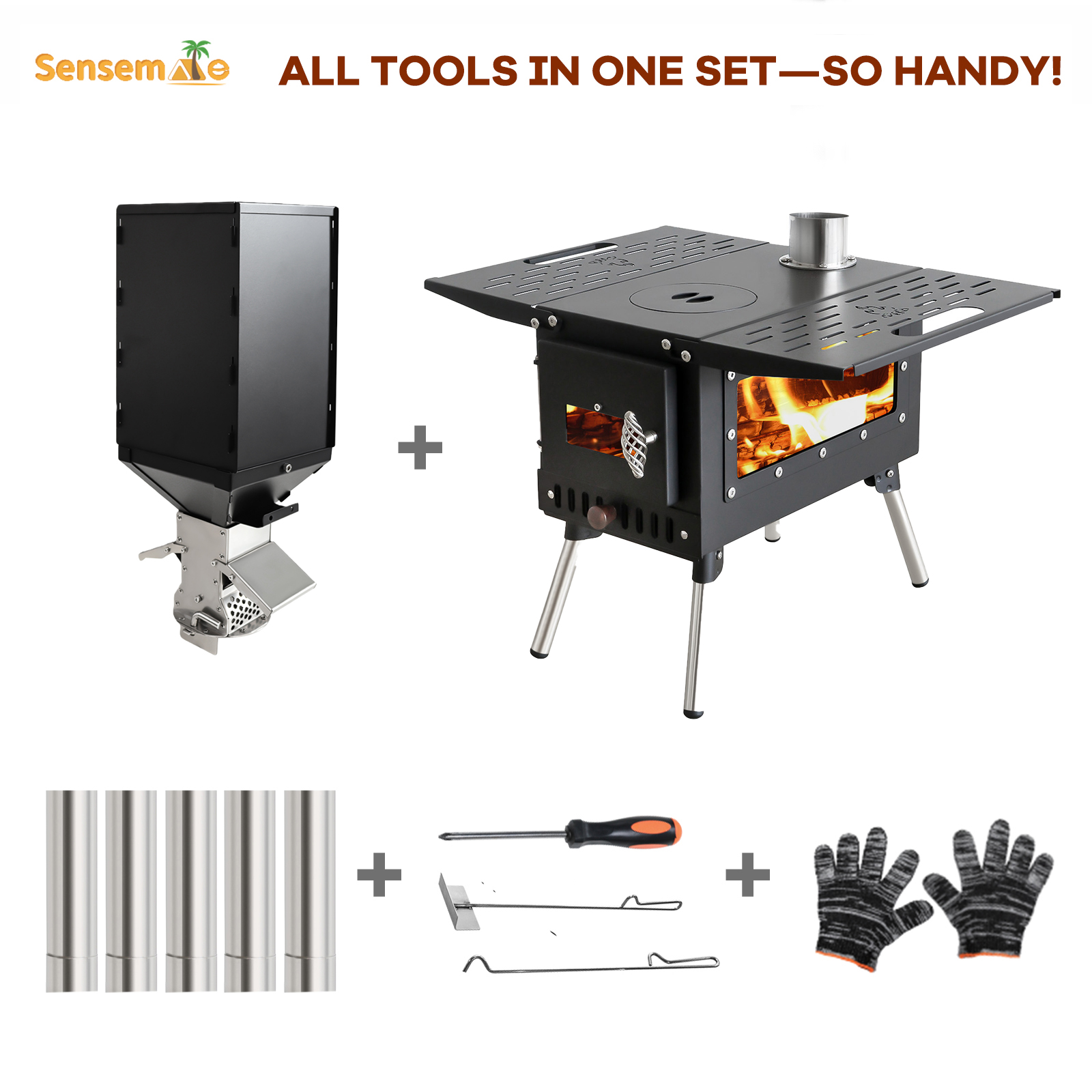 Pellet Stove Camping Stainless - огляд і ціна Outdoor Camping Wood Burning Stove