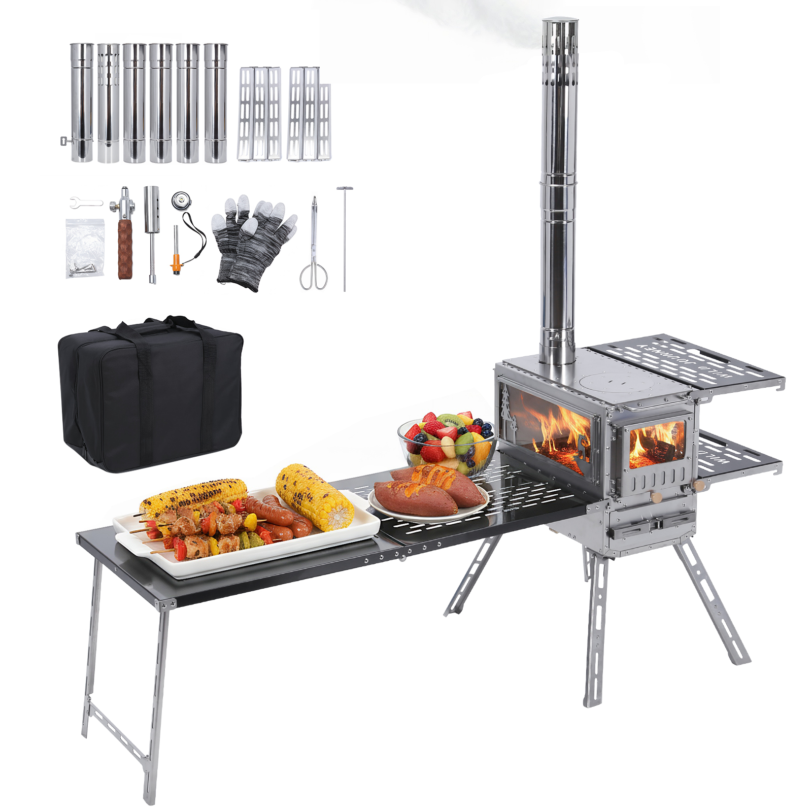 Outdoor Camping Tent Stove wit - огляд і ціна Outdoor Camping Wood Burning Stove