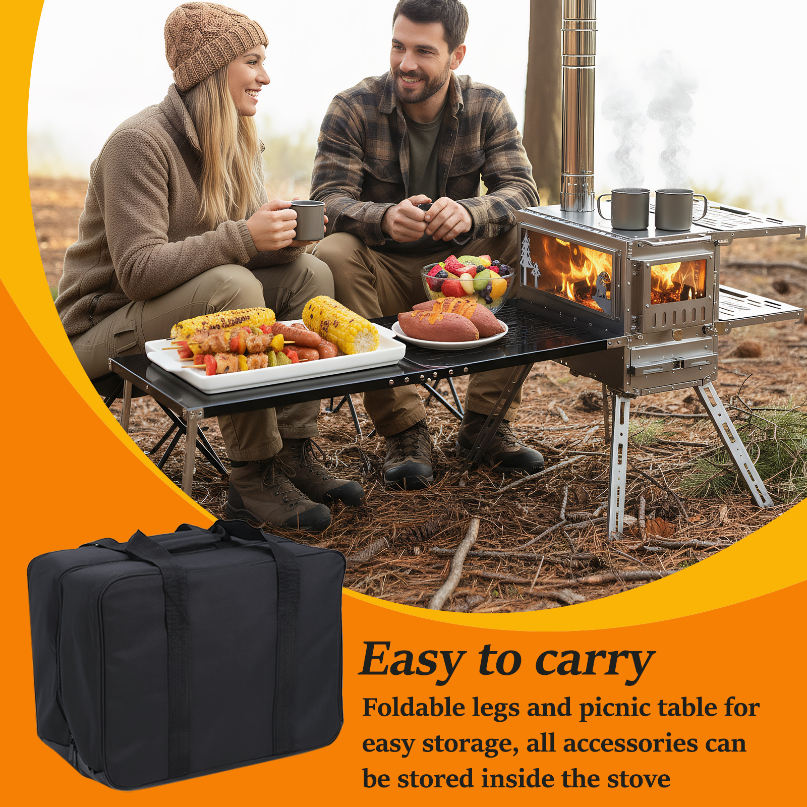Outdoor Camping Tent Stove wit - огляд і ціна Outdoor Camping Wood Burning Stove