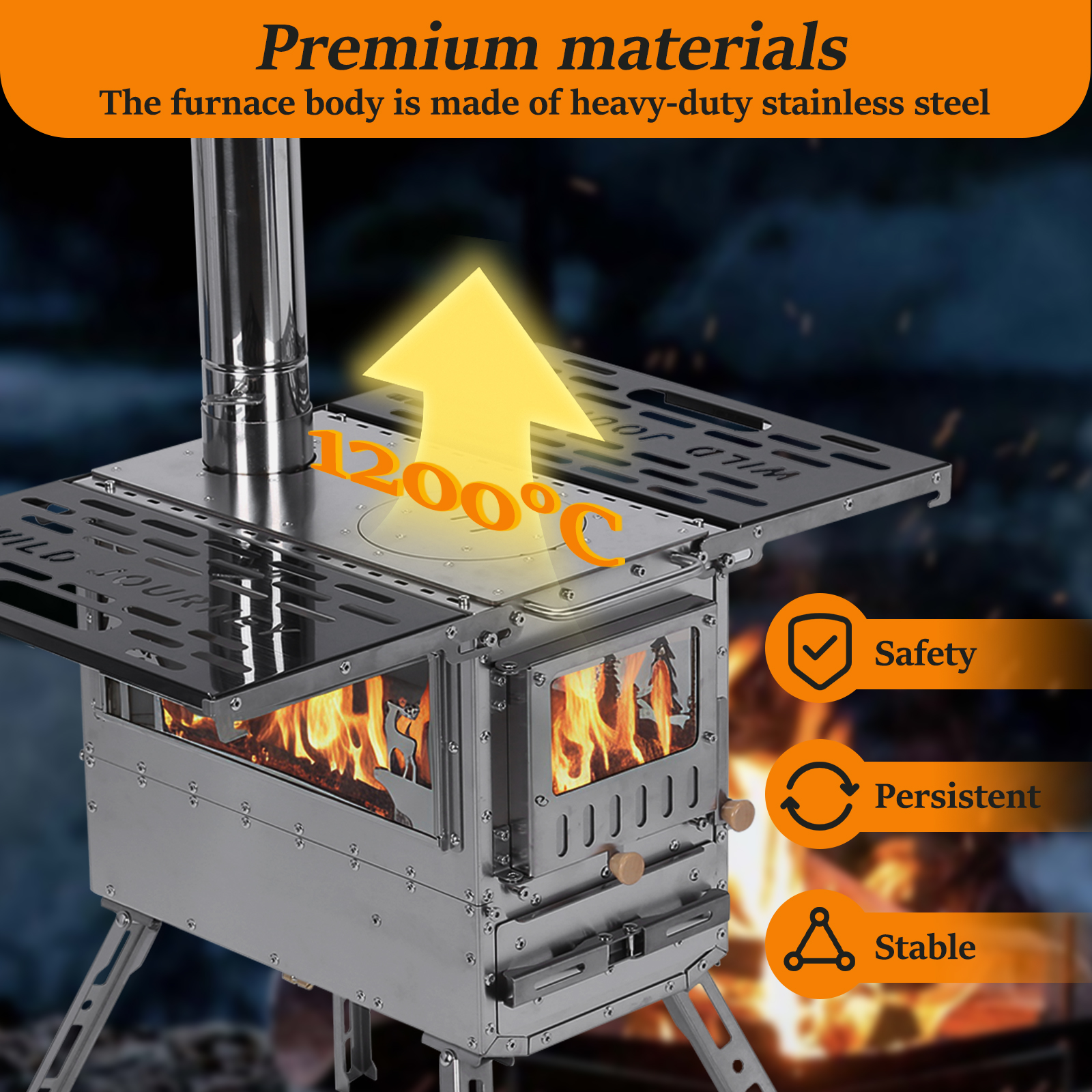 Outdoor Camping Tent Stove wit - огляд і ціна Outdoor Camping Wood Burning Stove