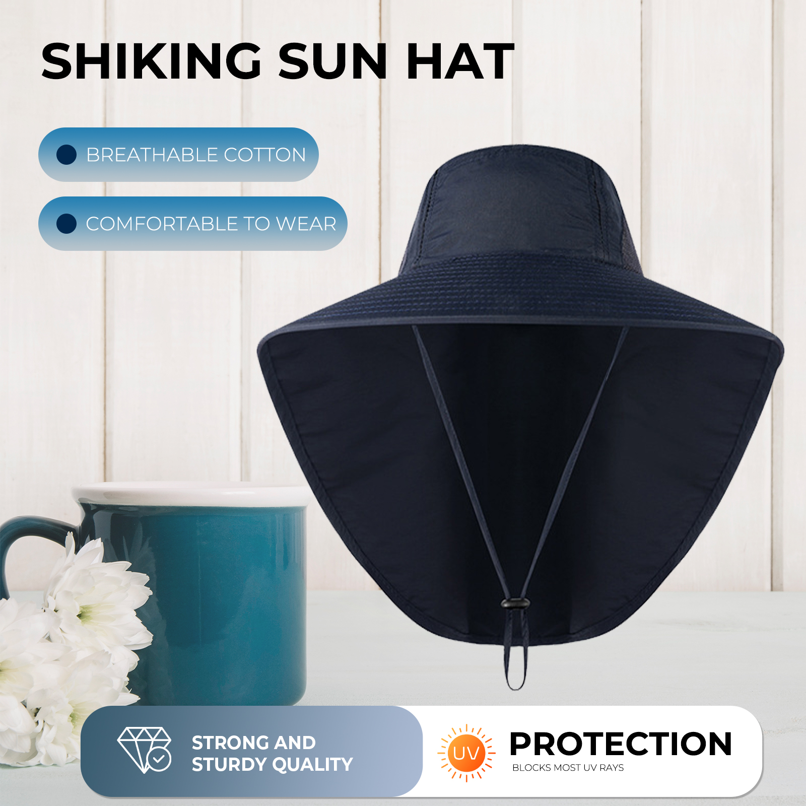 Outdoor UV Protection Sun Hat  - огляд і ціна Camping Outdoor Quick Drying Sun Neck Protection Cap Hat
