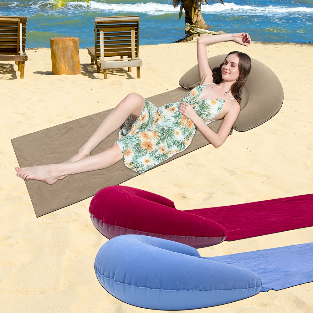 Beach Mat with Inflatable Head - огляд і ціна Outdoor Camping Rug